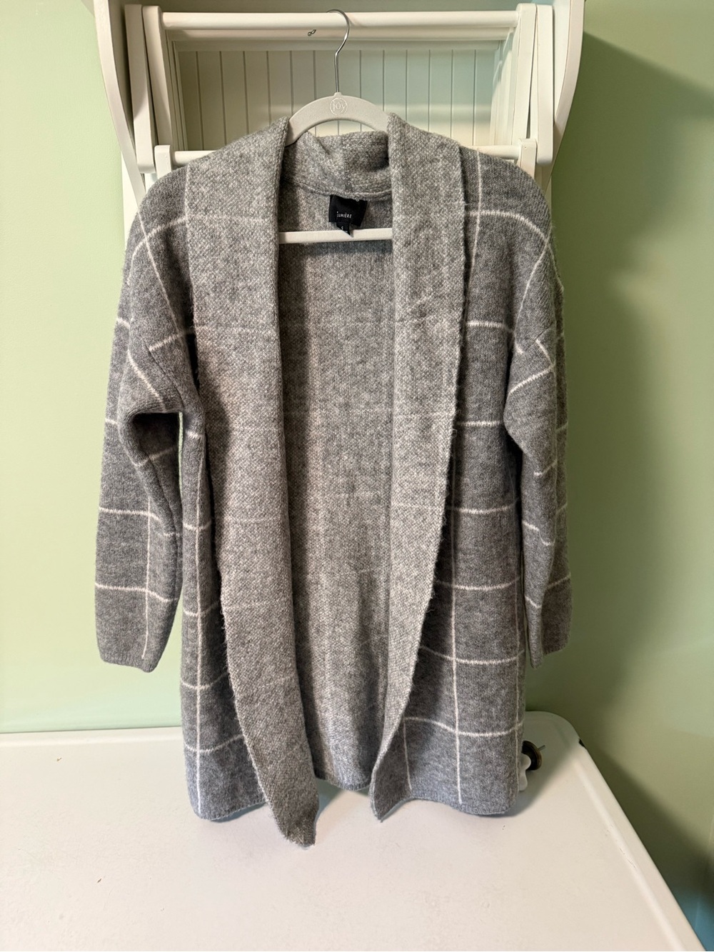 Lumière Open Front Plaid Cardigan Size S
